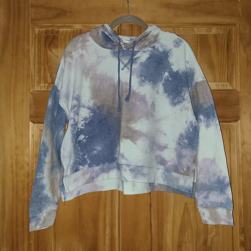 Hippie Rose Multi-Color Cropped Hooded Sweatshirt